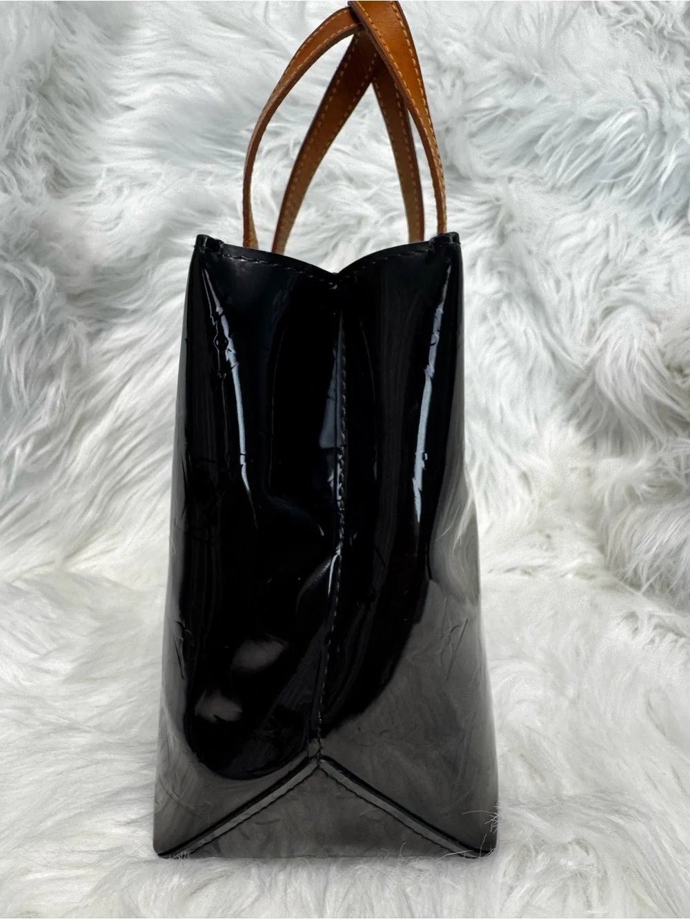 Louis Vuitton LV Hand Bag Black Vernis + Paper Shopping Tote